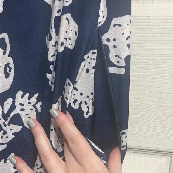 Navy and Orange Floral Midi Dress - Picture 4 of 4